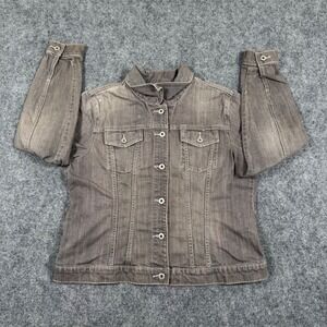 GAP Denim Jean Jacket XL‎ Gray Washed Classic Trucker Style Fall 07 Flaw Women's